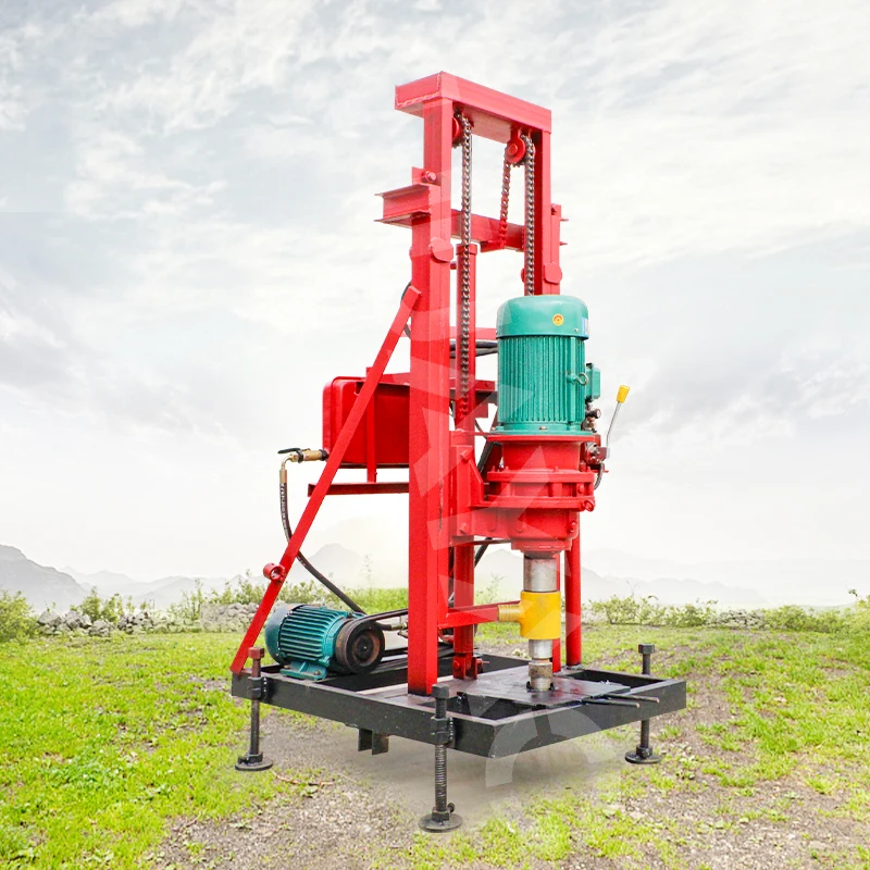Full electric small 80m Depth horizontal Mounted Borehole Water Well Drilling machine
