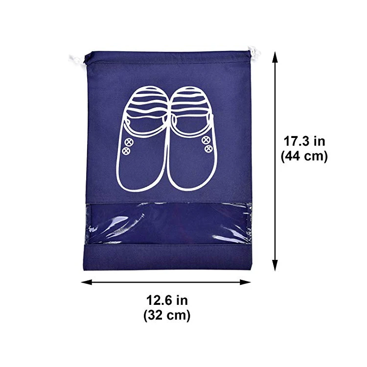 
Hot sale travel portable waterproof non woven drawstring shoe bags for dustproof 