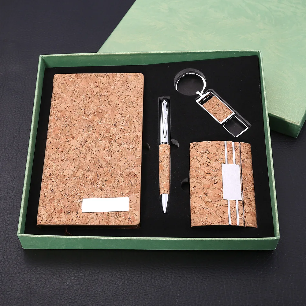 Eco Friendly Creative Personalised Corporate Advanced Souvenir Promotional Notebook Keychain Pen Combo Set Business Gift Sets