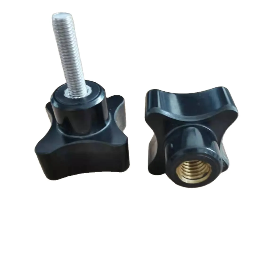 BT 100205 High Quality Luxury Modern M8 Female Black Plastic Cross Handle Knob