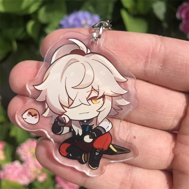 Honkai Star Rail Pom-Pom Jing Yuan Yanqing Himeko Keychain Accessories Anime Game Cosplay Pendant Prop Badge