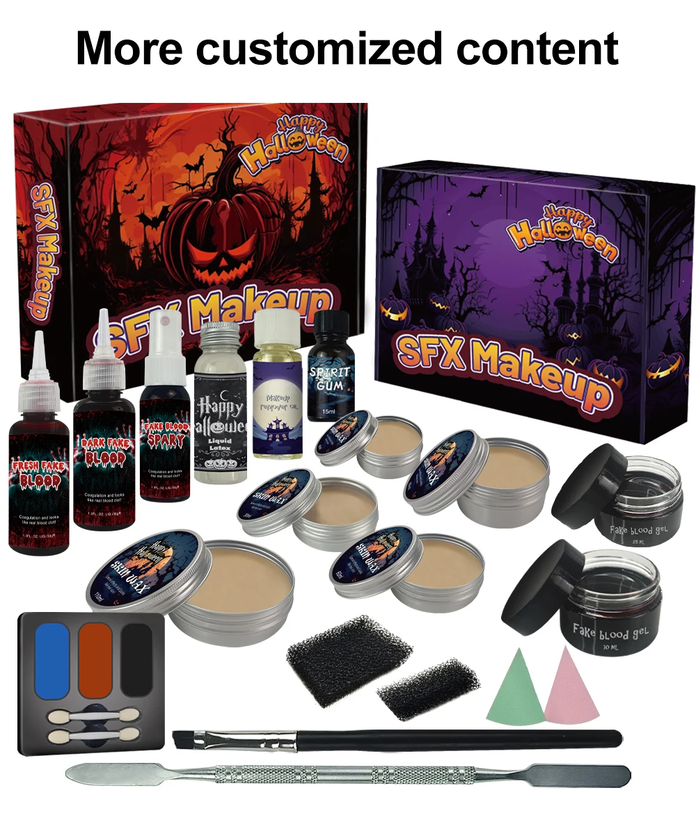 KHY Custom Wholesale Special Effect Latex Scar Wax Fake Blood Prosthetics Prosthetic Halloween Sfx Makeup Kit