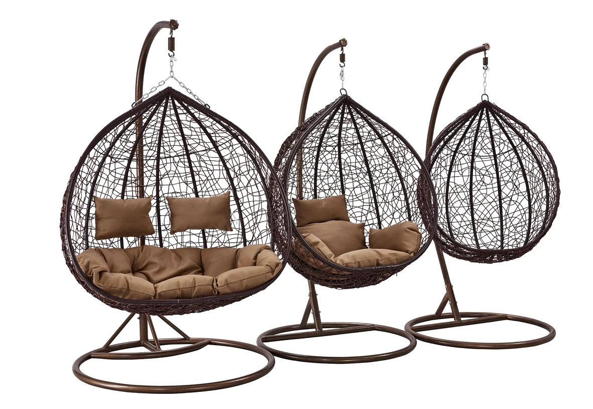 Outdoor Garden Balcony Pod Patio Hammock Hanging Pod Rattan Swing Egg Chair With Stand