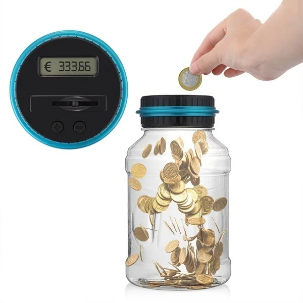 Bucket-shaped coin deposit box Automatic counting transparent electronic deposit box