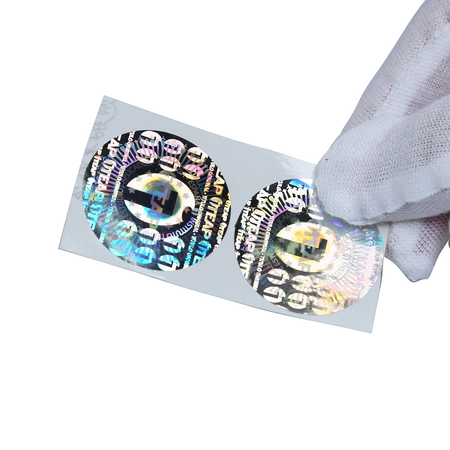 Free design gold silver transparent hologram sealing sticker