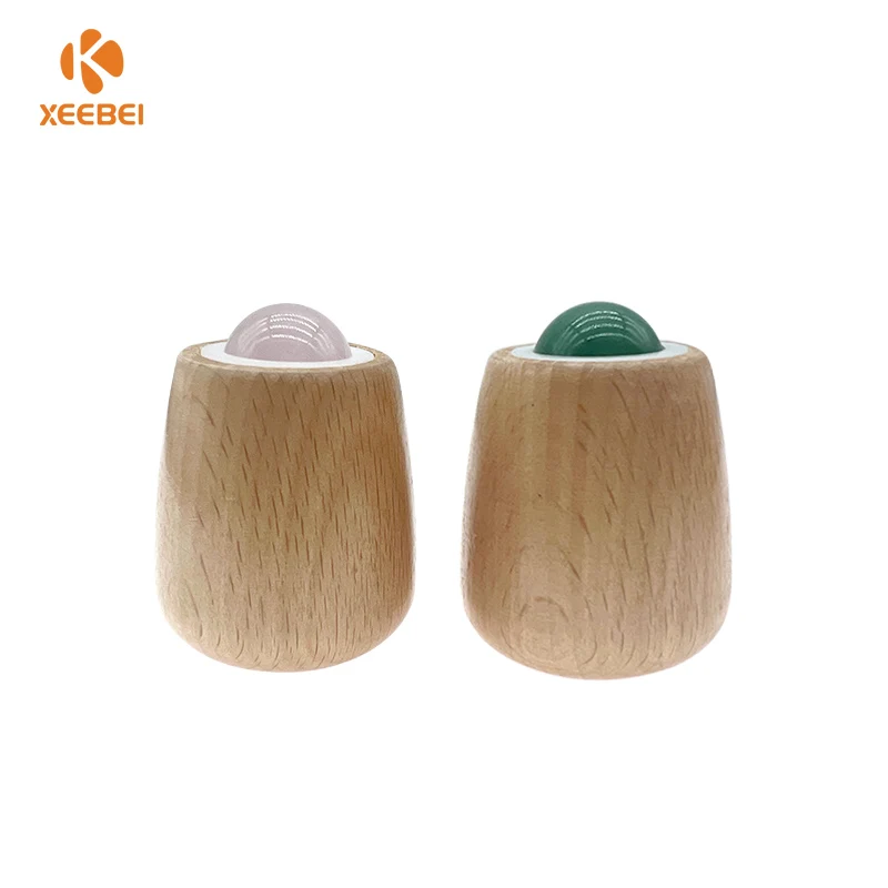New Style Wooden Handle Jade Roller Ball Facial Skin Massage Jade Ball Roller Custom Logo Anti-aging Jade Face Massager Roller