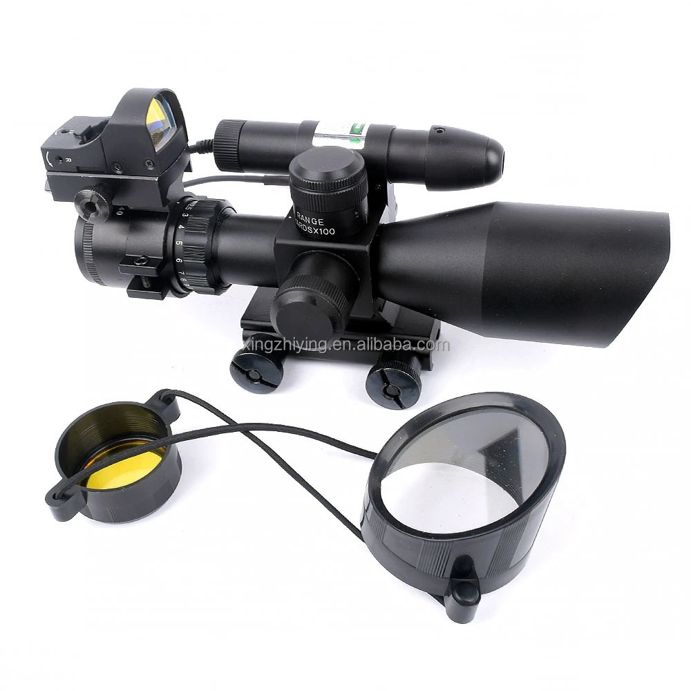 Red Dot Sight 2.5-10x40  Comb Scope Green Laser illuminated Scope Sight+Mini Red Dot Sight  for hunting
