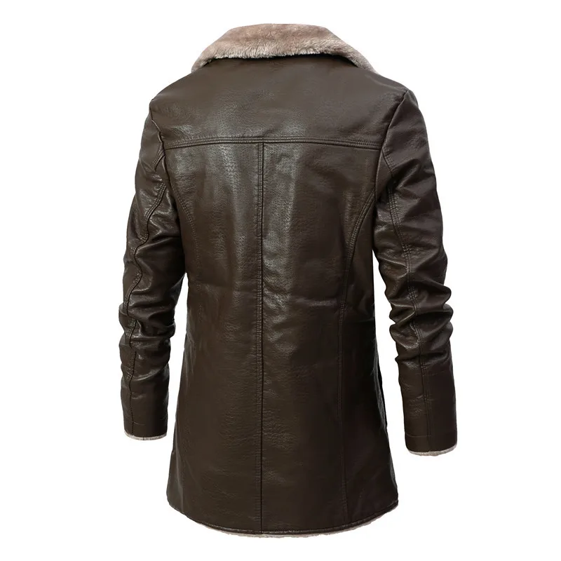 Q10R1131-Jacket Plus Size Plus Velvet Large Lapel Suit Fur Plush Leather Jacket For Men