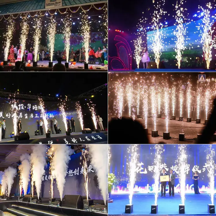 Fireworks sparkler stage titanium ti powder digital 650w 750w 600w mini cold spark machine for wedding stage party
