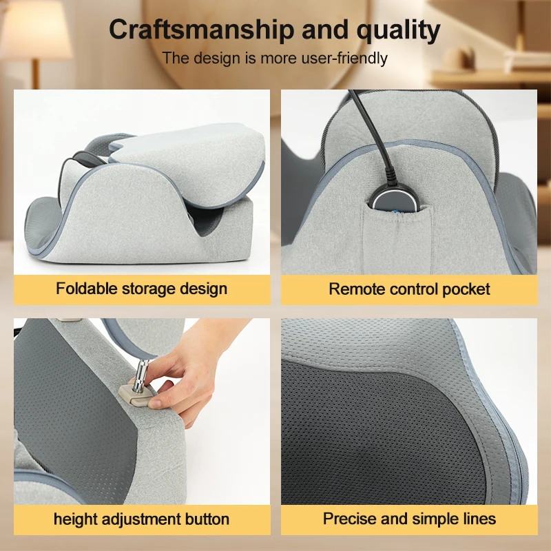 knead shiatsu air compression heat car massager portable thigh waist pad seat vibration massage chair cushion for back pain