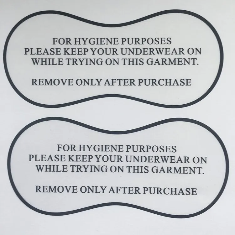 Custom Biodegradable Self Adhesive Vinyl Clear Bikini Underwear Swimwear Hygiene Protection Stickers