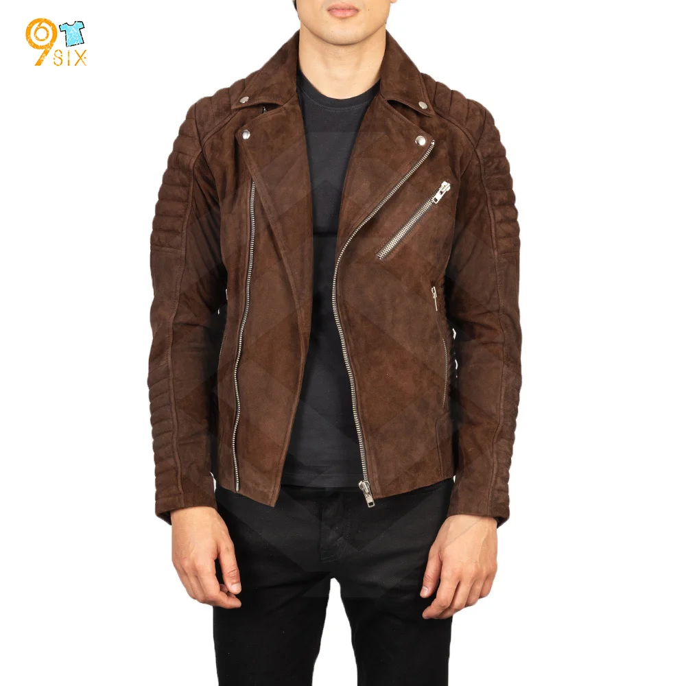 Custom High Quality Mens Custom Fashion Street Style Suede Biker Bomber Jackets