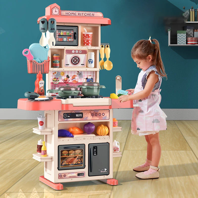 Wholesale price 63cm children play house toys family kids kitchen toys cooking simulation table kitchen set toys