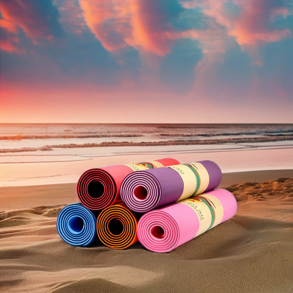 Custom Printed Eco-friendly TPE Gym Thick Yoga Mat Set Non-Slip Travel Mats with Logo Rubber & PU Bag Included