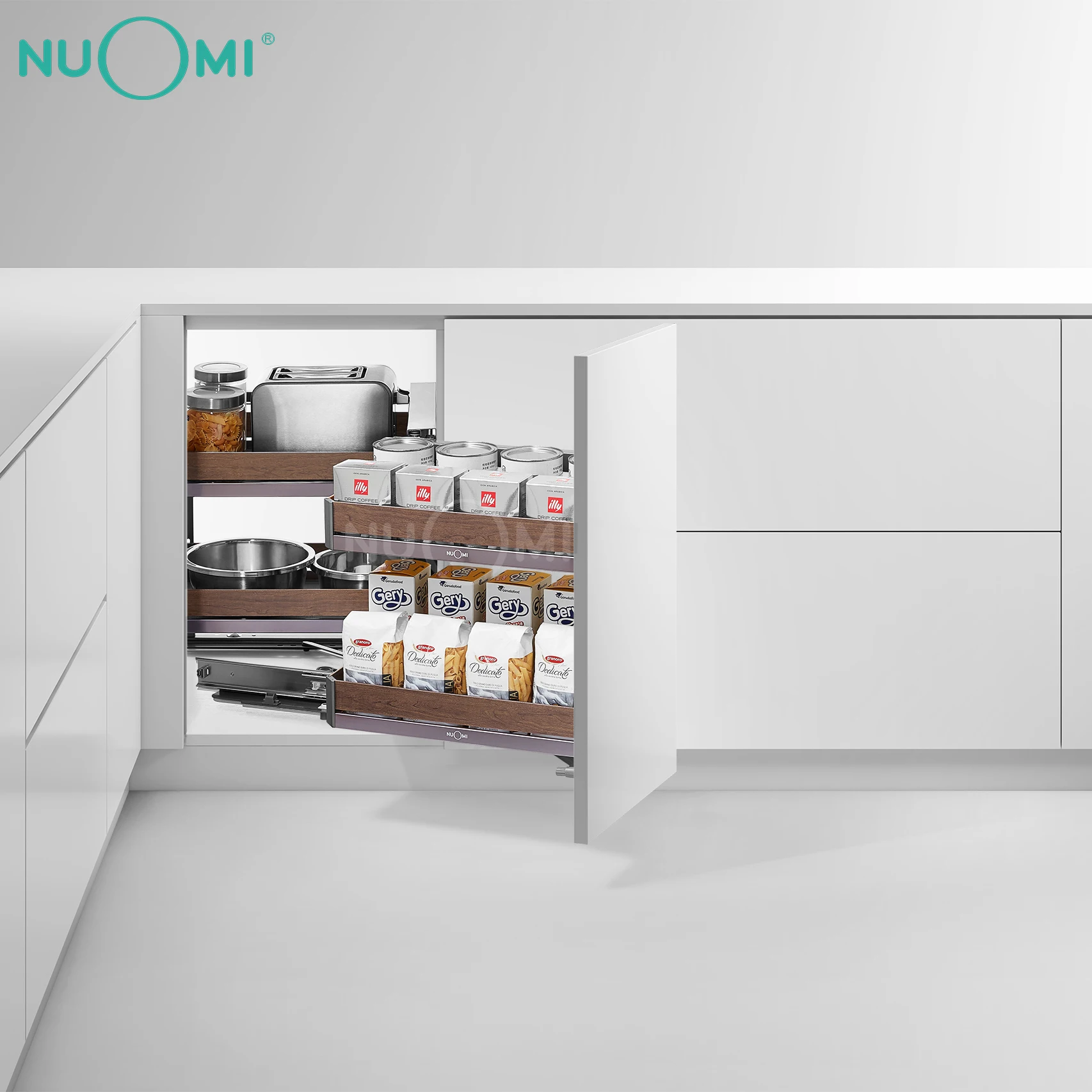  Горячая Распродажа шкаф NUOMI выдвижная корзина вращающаяся блюдце волшебный угол Кухонное хранилище