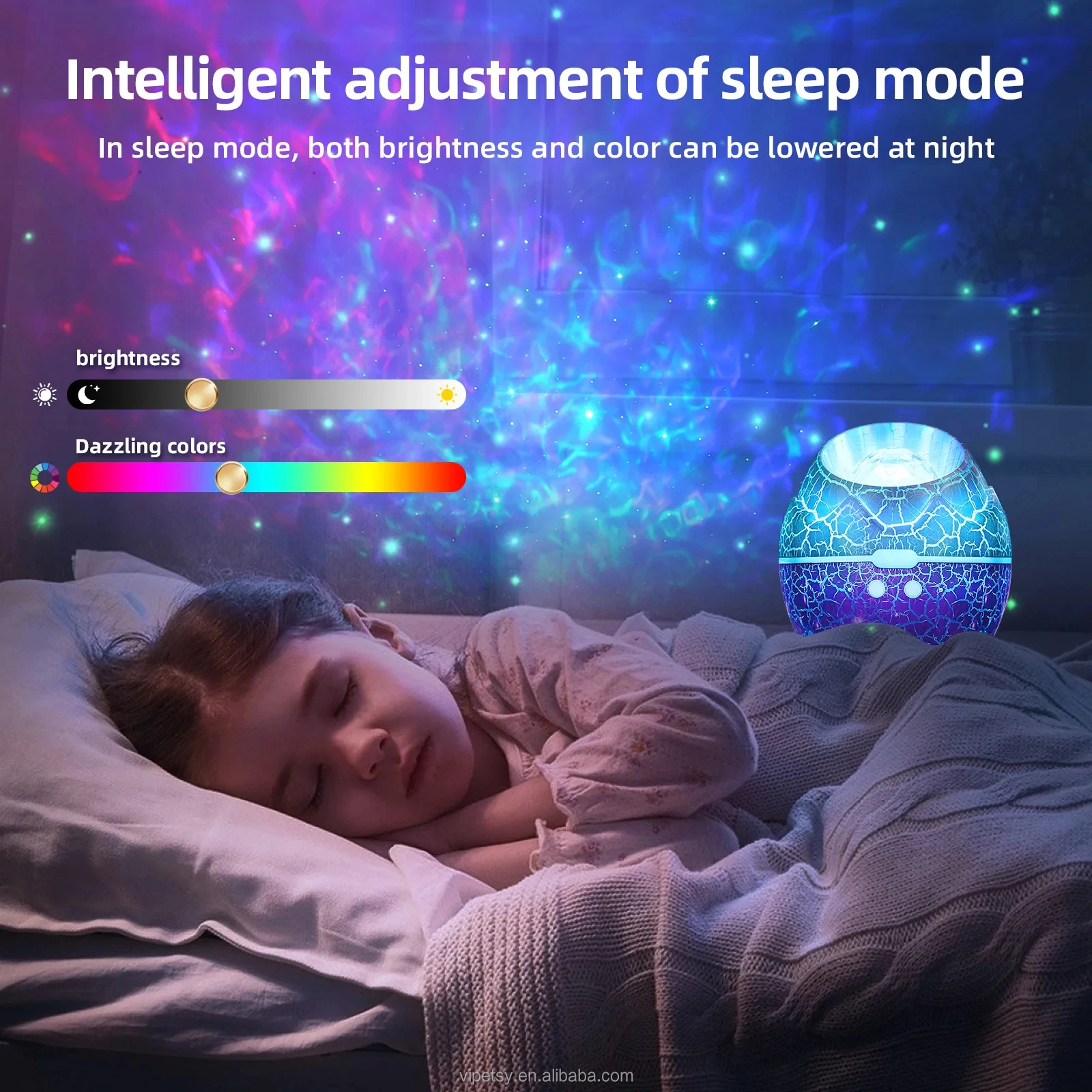 Bedroom desktop speaker ambiance nightlight Creative Gift Music Crackle Nebula decorated kids ambiance nightlight