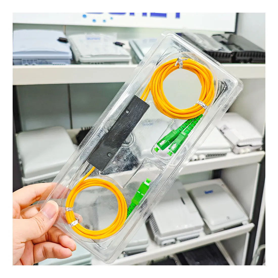 Factory Price ABS box Fiber Optical PLC Splitter FTTH 1x2 1x8 1x16 Passive with SC APC connector