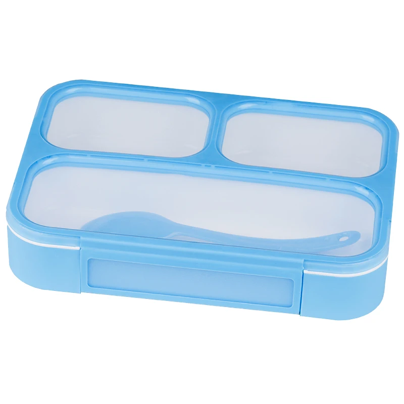Cheap plastic lunch box food grade PP material rectangle shape 3 or 4 compartment bento lunch box