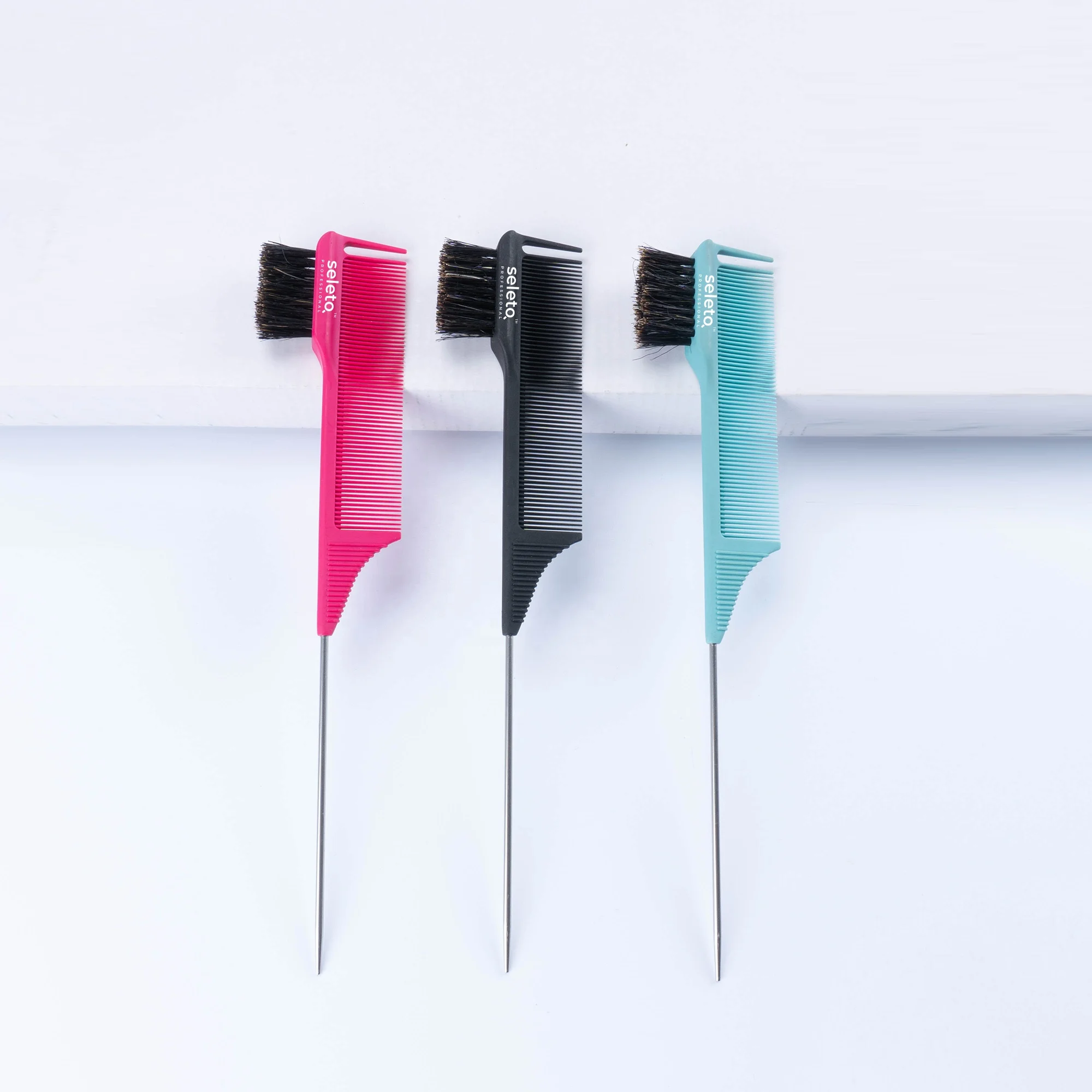 Wholesale Professional Double Head Edge Control Hair Edge Brush With Logo 3 In 1 Edge Control Brush