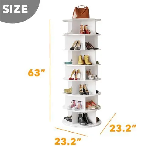modern 7 Tier 360 Spinning Display rotating shoe rack shoe storage cabinet shoe storage furniture for living room