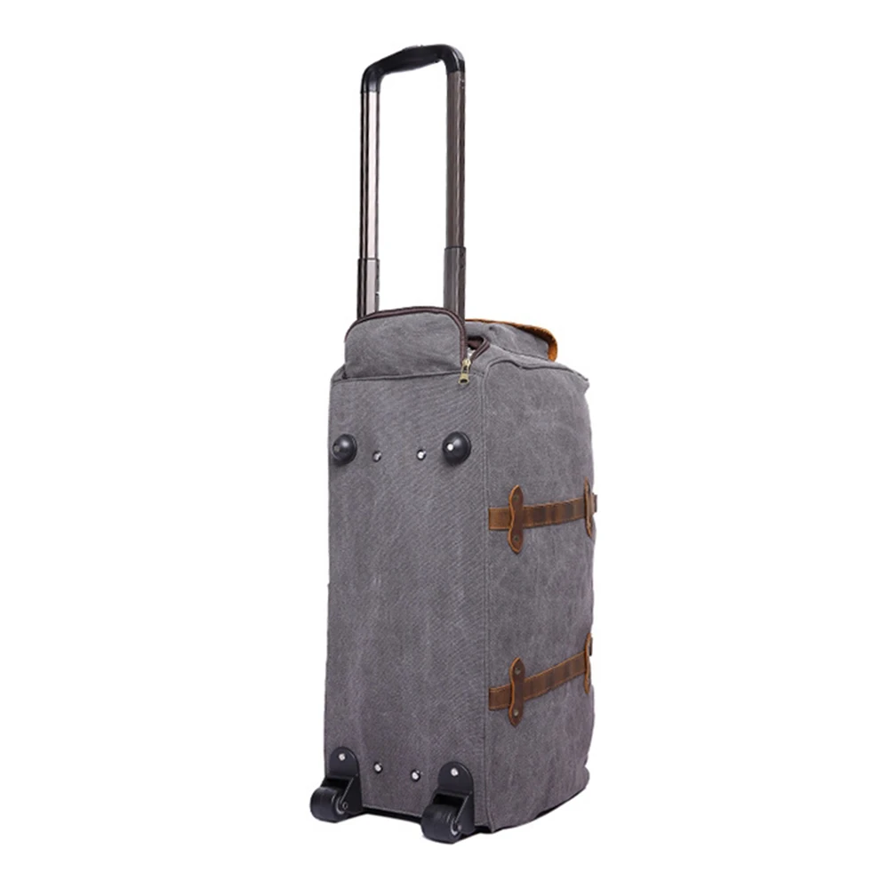 China Suppliers Wholesale Casual Waxed Canvas Duffle Bags Wheels Euro Big Travel Trolley Bag for Outdoor Activities