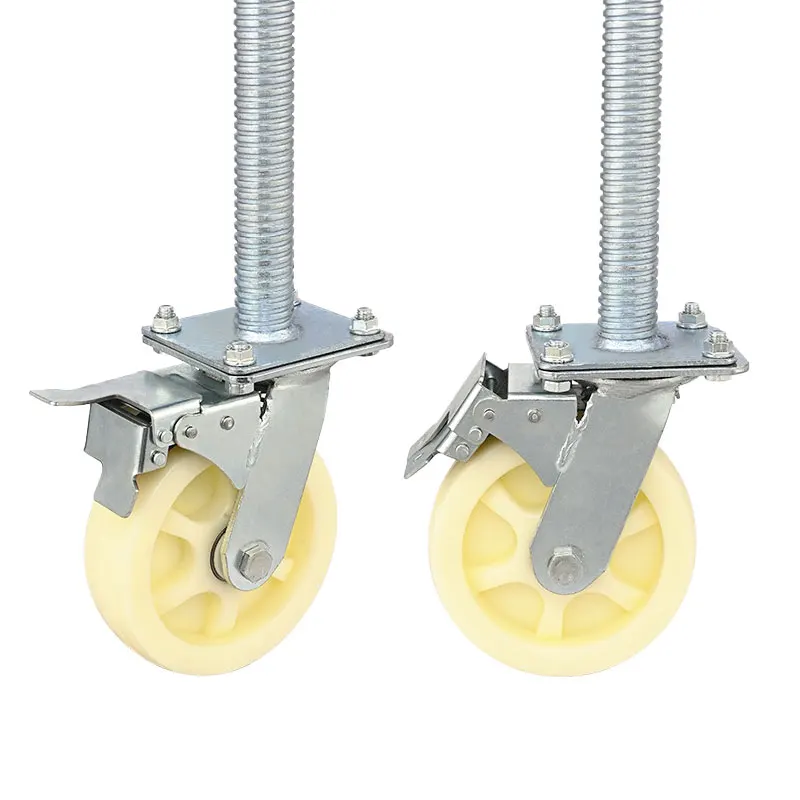 Scaffolding Adjustable Height Caster Wheel with Adjustable Leg