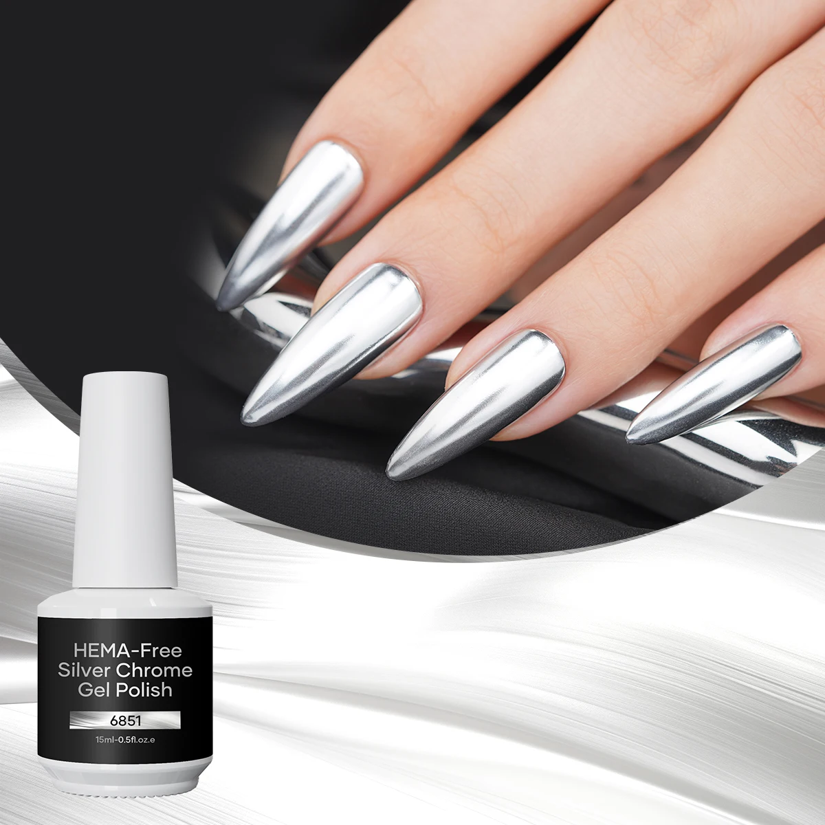 Missgel Hema Free Metallic Mirror Paint Gel High Pigmented UV Gel Nail Art TPO Free Private Label Silver Chrome Gel Polish
