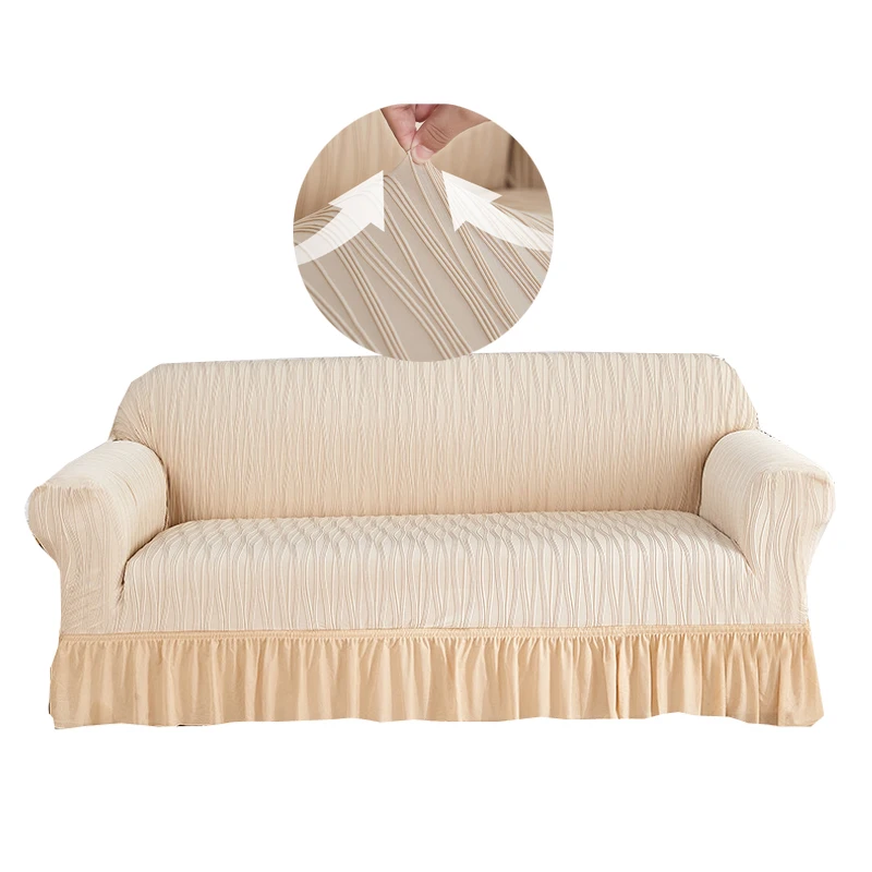 Summer Cooling Elastic Stretch furniture protector Pet Dog 3 seater , 2 seater , couch  Sofa Cover with Ruffle skirt