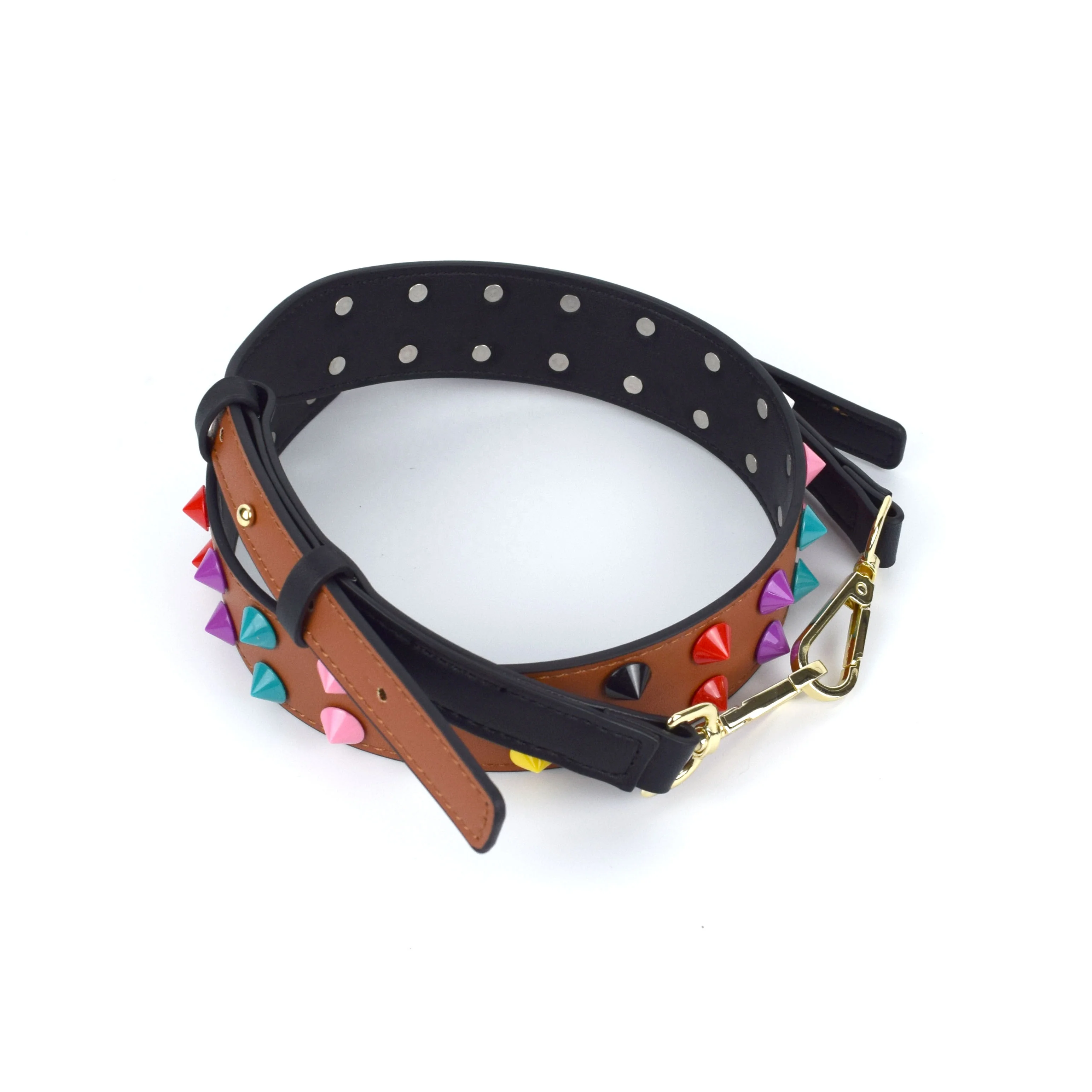 MeeTee B-S122 изготовленным на заказ логосом регулируемые плечевые сумки из натуральной кожи Аксессуары заклепки; Сумке из искусственной кожи; С ремешком