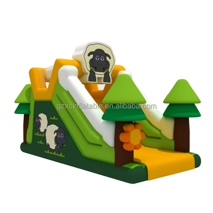 Manufacturer wholesale jumping bouncer virgin forest sheep inflatables dry slides for kids party