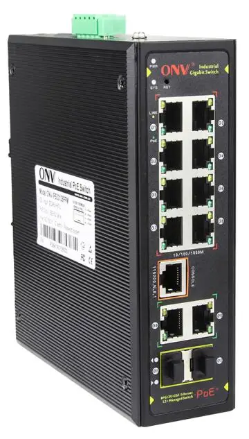  Управляемый Промышленный Коммутатор Ethernet POE с 12