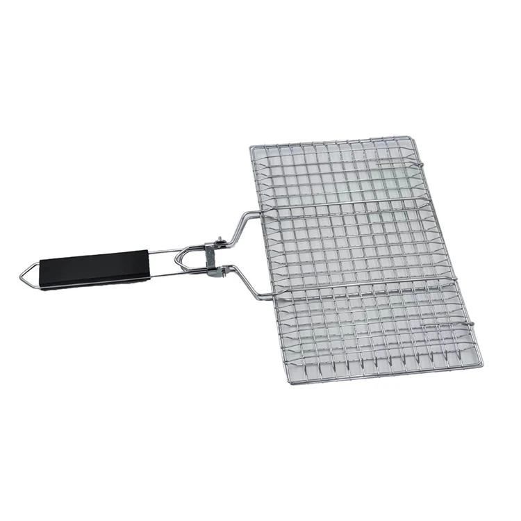 Reusable Non-Stick Outdoor Roast Stainless Steel Barbecue Charcoal Folding Grill Mesh