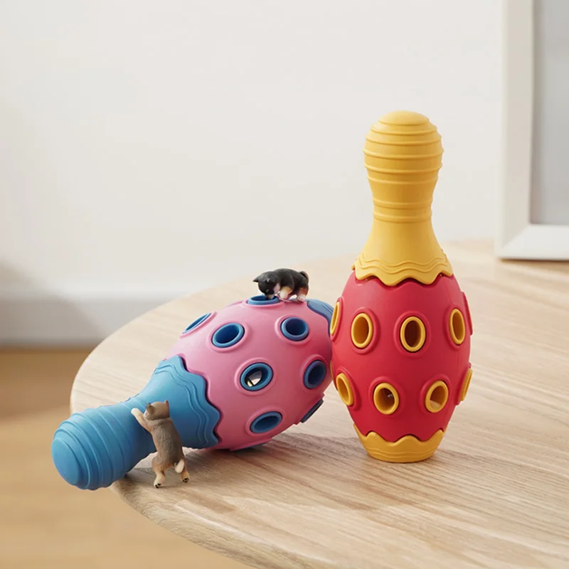 rubber dog chew toy teeth clean bowling shape made in China food dog toy