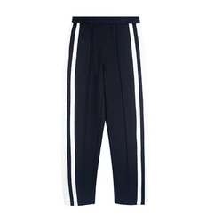 CONKLAB college oem black tapered softshell school style side stripe tracksuit boys hiking wide leg pants for women