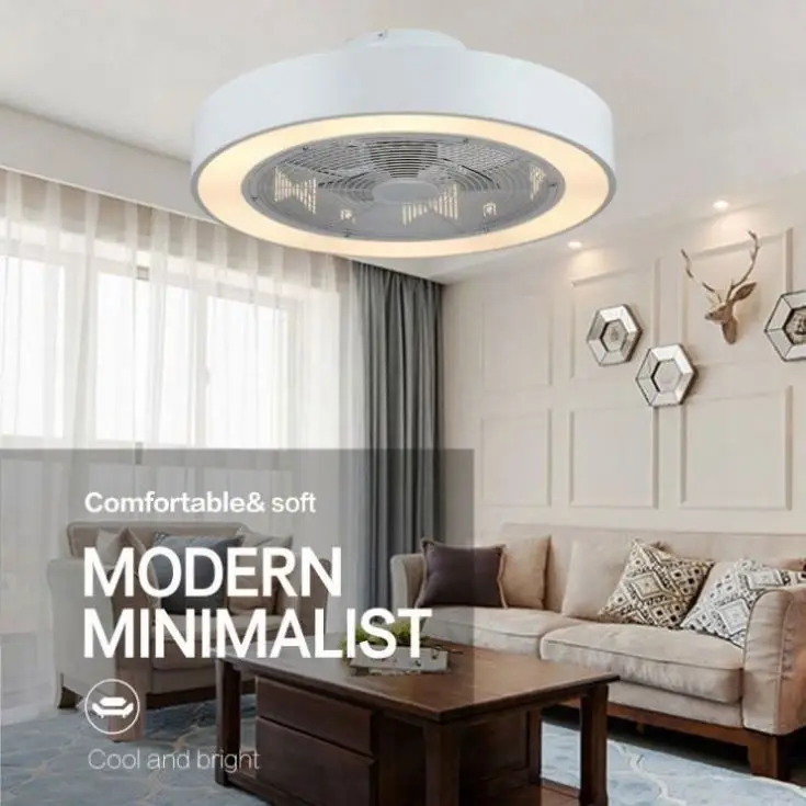 Smart Splint Blade Fan Modern Led Ceiling Fans Light With Lights Remote Control