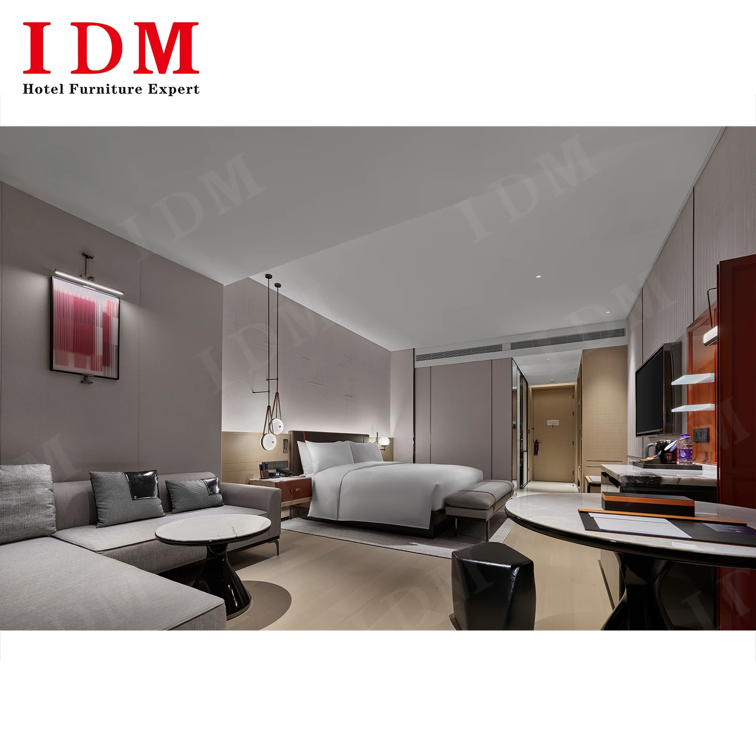 5 Star Hotel Wanda Vista Bedroom Set Modern DoubleTwin Room Hotel Room Customized Hotel Bedroom Furniture