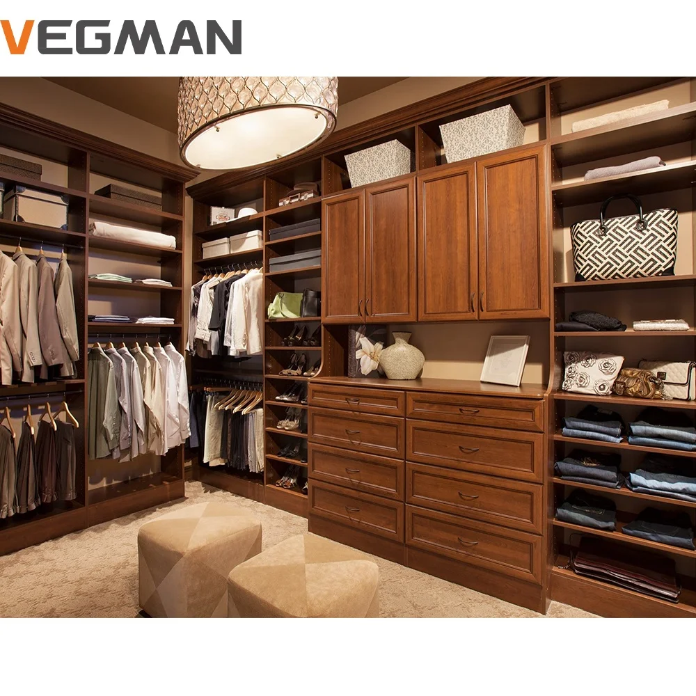 Solid Wood Luxury Open Wardrobe Home Bedroom Modern Simple Clothes Custom Cabinet