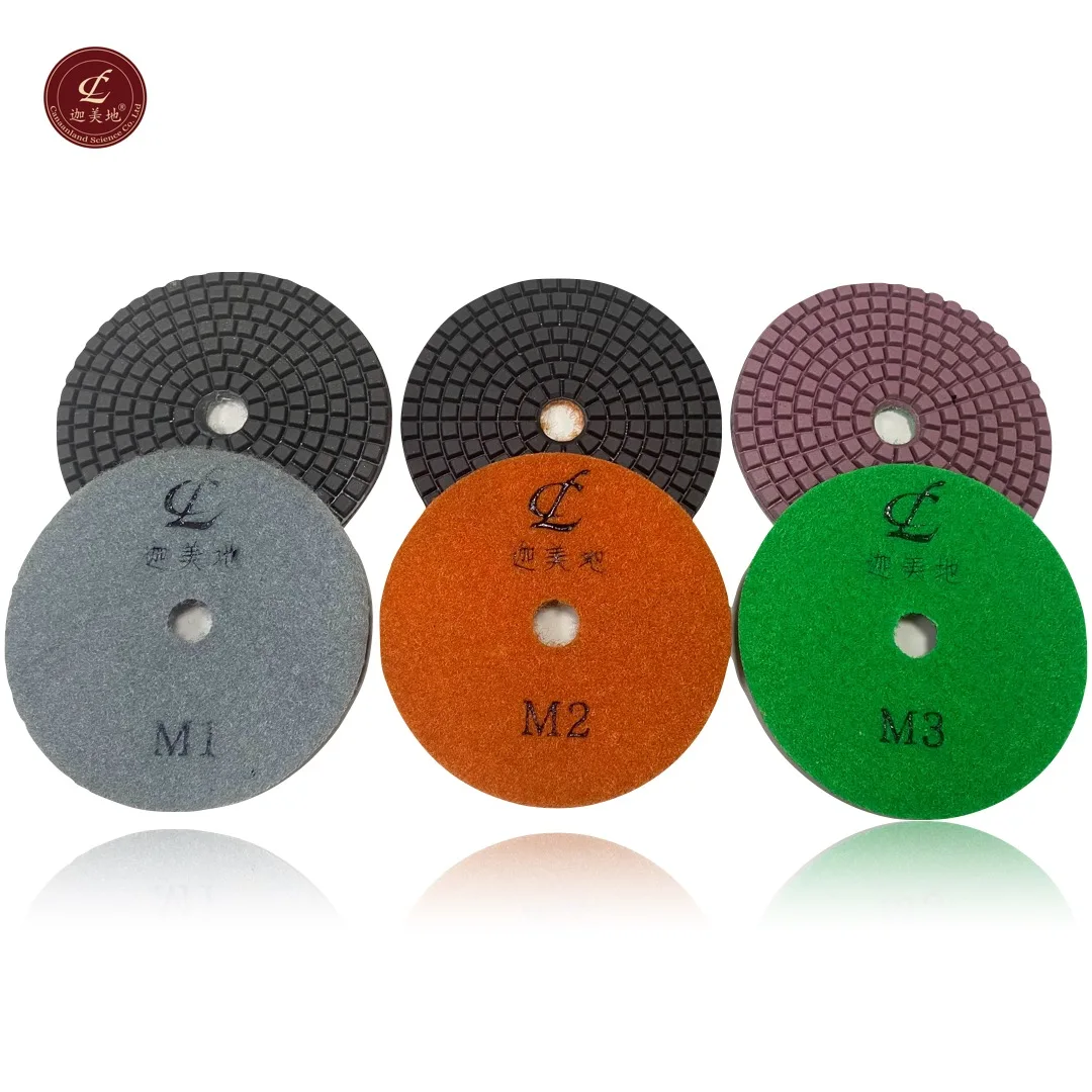 4 inch 3 step high quality diamond polishing pads for granite marble polishing kit