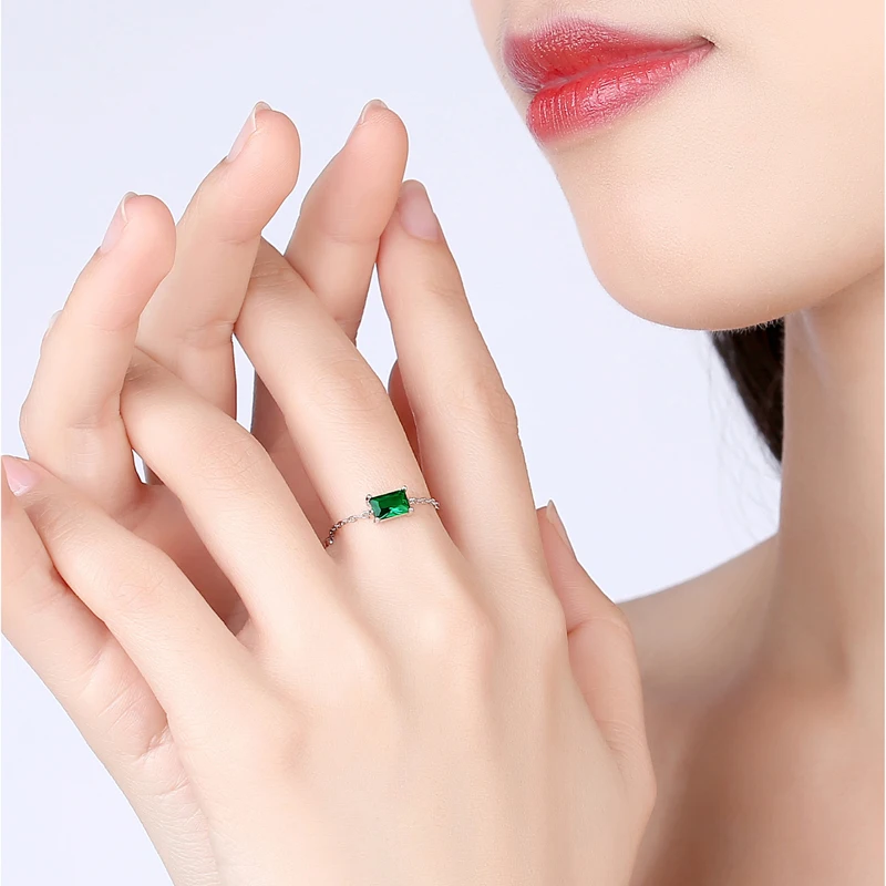 New design gold plated 925 sterling silver birthstone colorful zircon adjustable fine engagement chain ring for women wedding