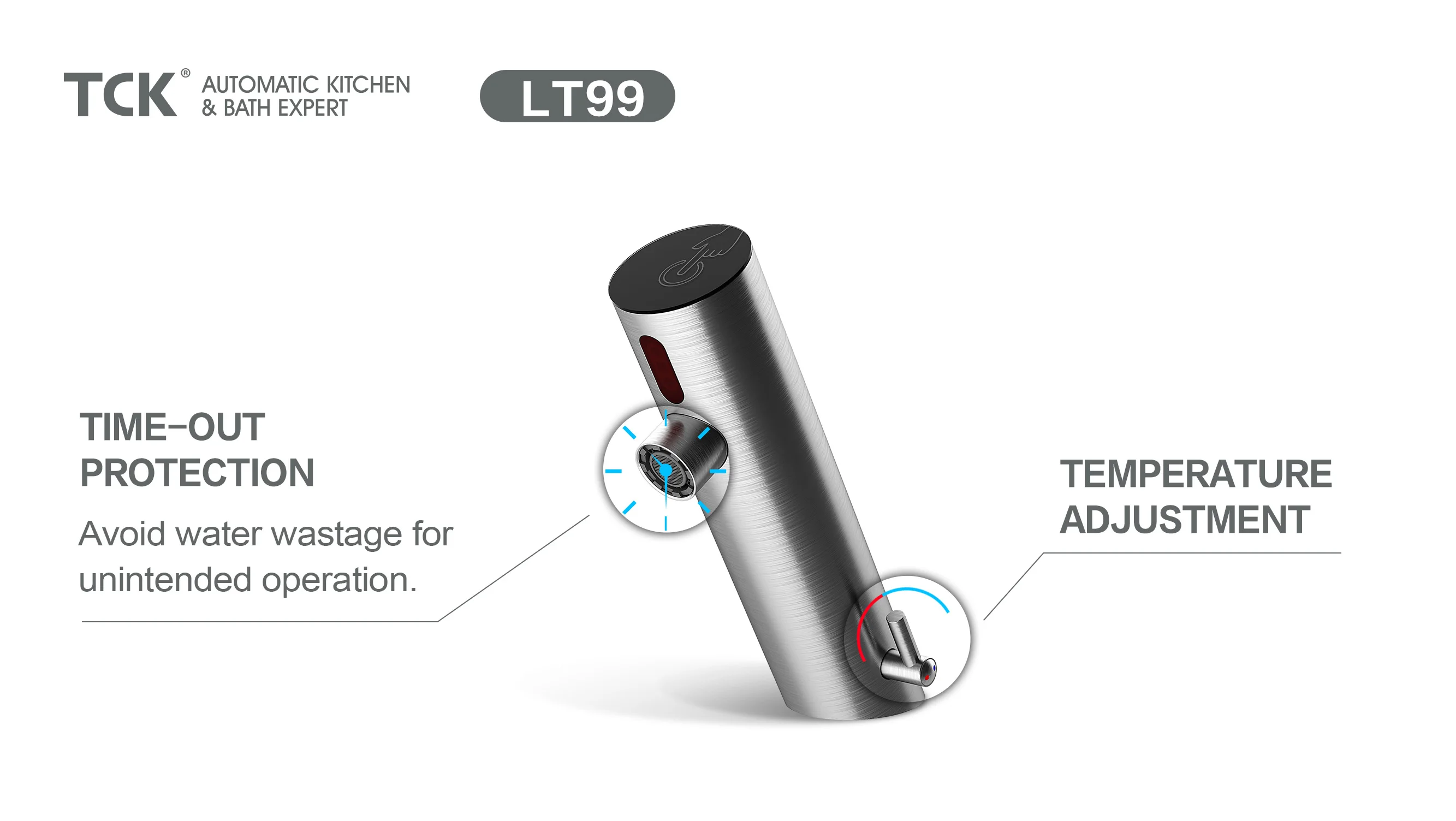 Hot Cold Water Dual Sensor Faucet Public Use Chrome Finish Touch and Infra-red Sensor Faucet