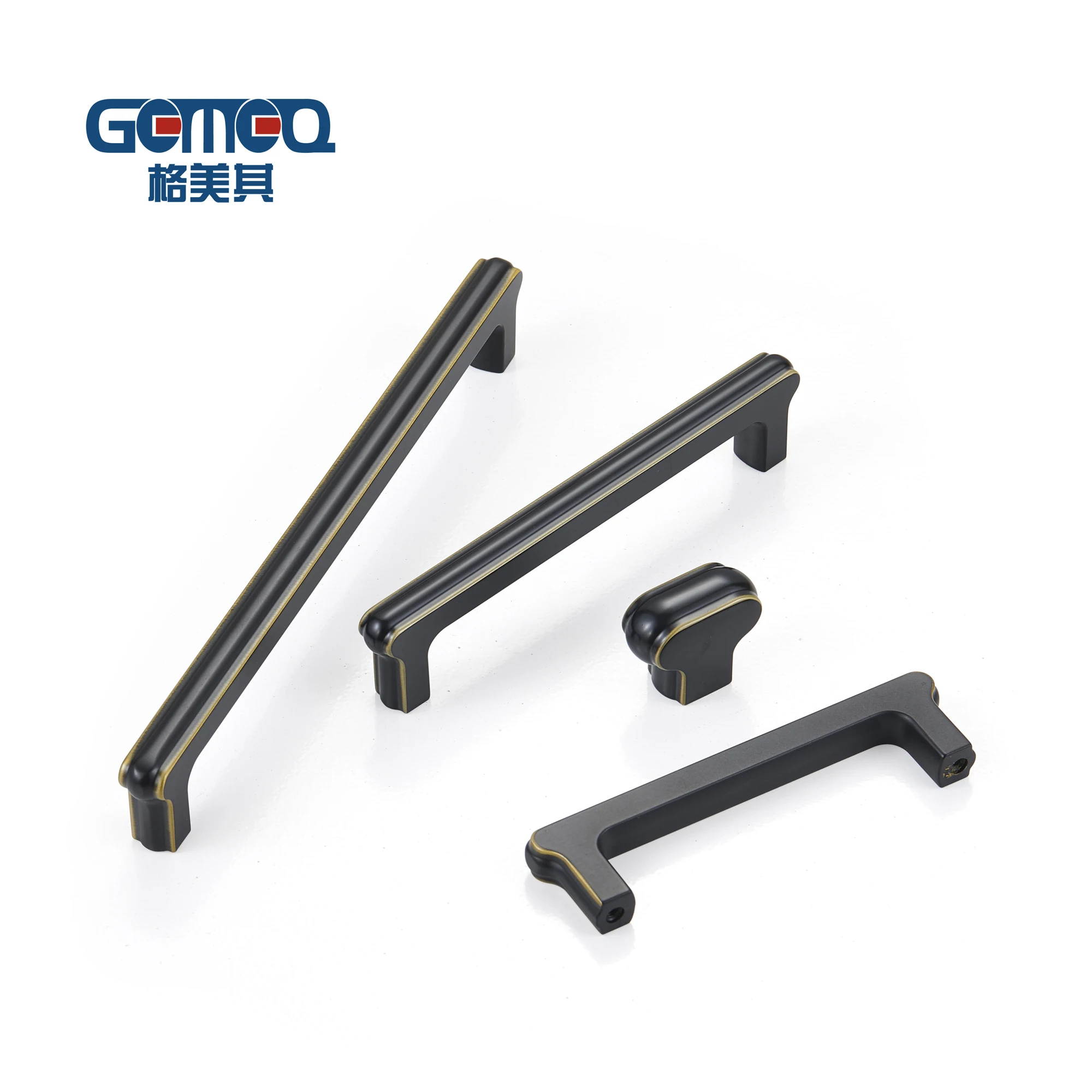 Black Zinc Alloy Furniture Wardrobe Handle Wholesale Hardware Accessories Zamak Cabinet Door Handle