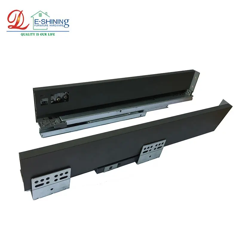 Kitchen Cabinet Slim Box Drawer Under Mount Slide Rails Metal Box Bottom Mount Soft Close Drawer Slide