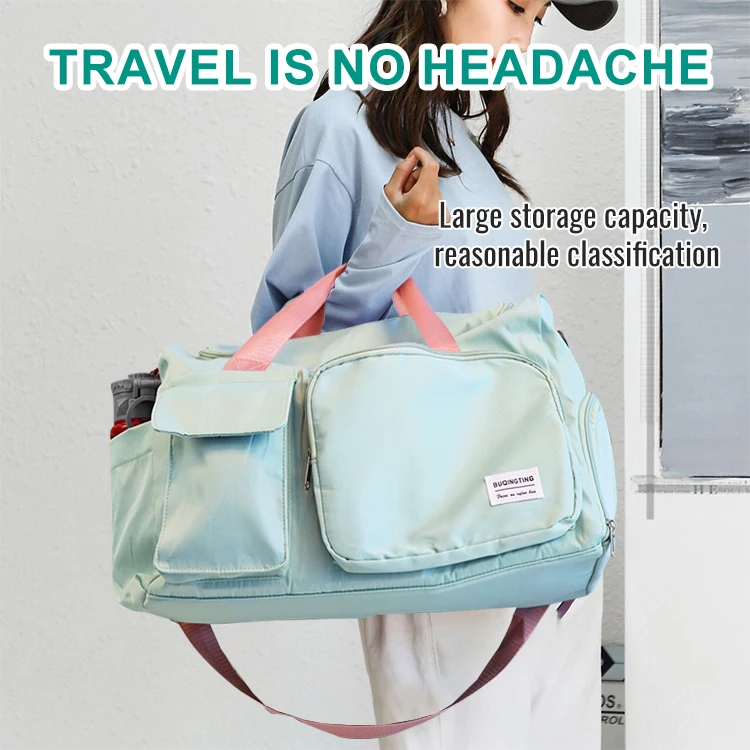 Waterproof Durable Outdoor Activity Travel Trolley Luggage Overnight Bag Carry on for Airplanes Duffle Bag with Shoe Compartment