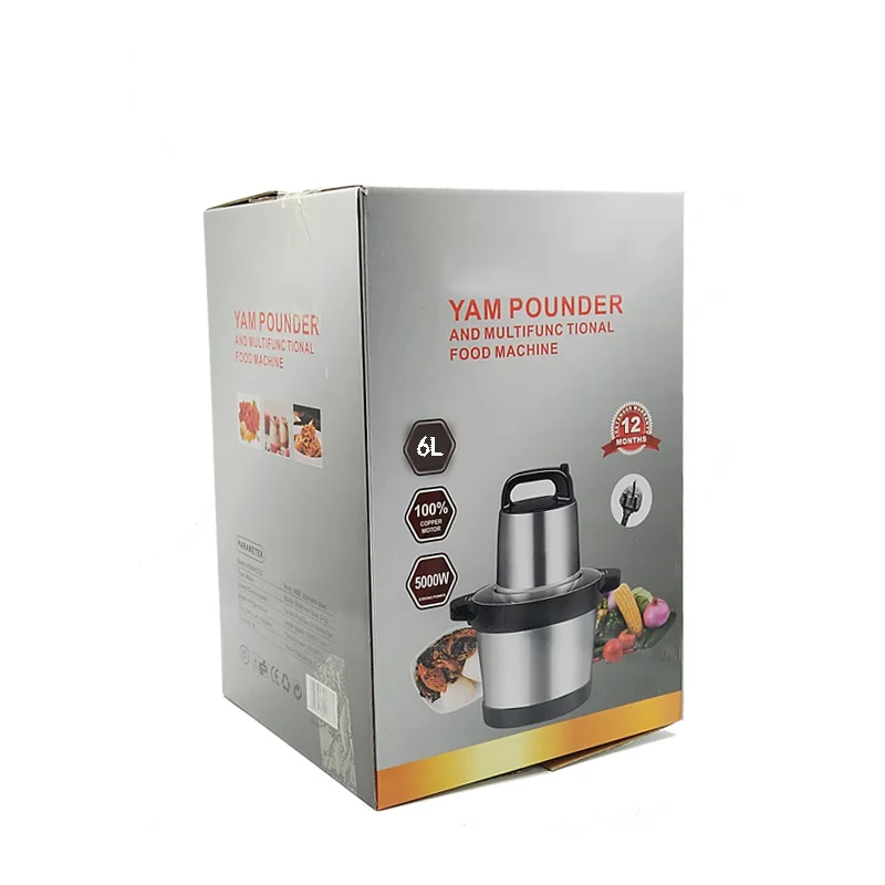 New ideas 2022 hot sale plastic manual food chopper cutter kitchen tool with 4 blades 2000w 6.0L large