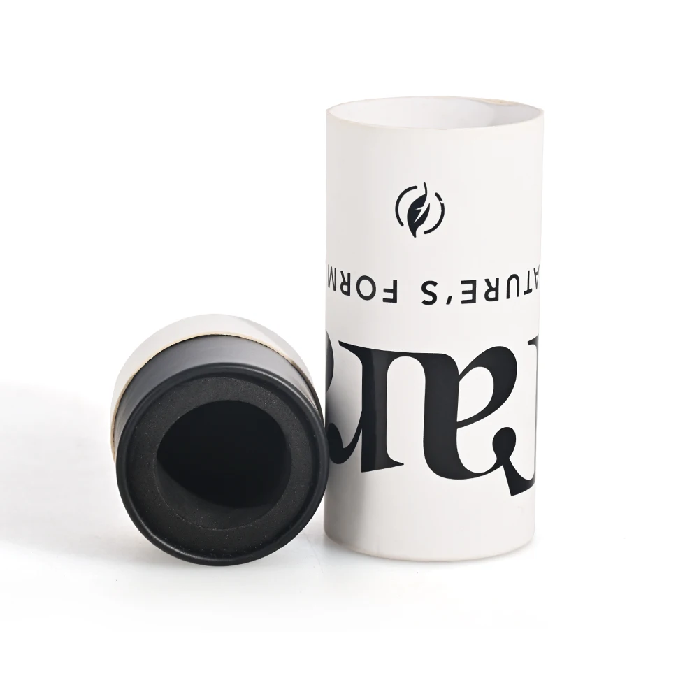 Recyclable Handmade Coffrets Cadeaux Cosmetic Cylinder Tube Cardboard Luxury Perfume Gift Boxes With Foam Insert