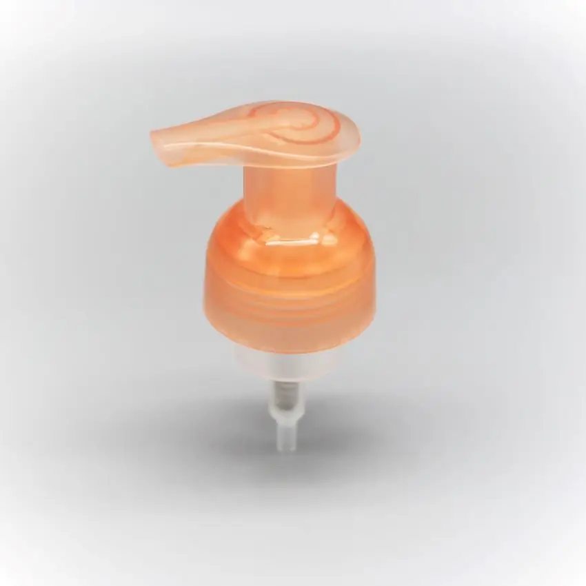 2022 new manufacturer direct selling orange mousse soap pump right lock 43 / 410 0.8cc spray volume custom color straw length