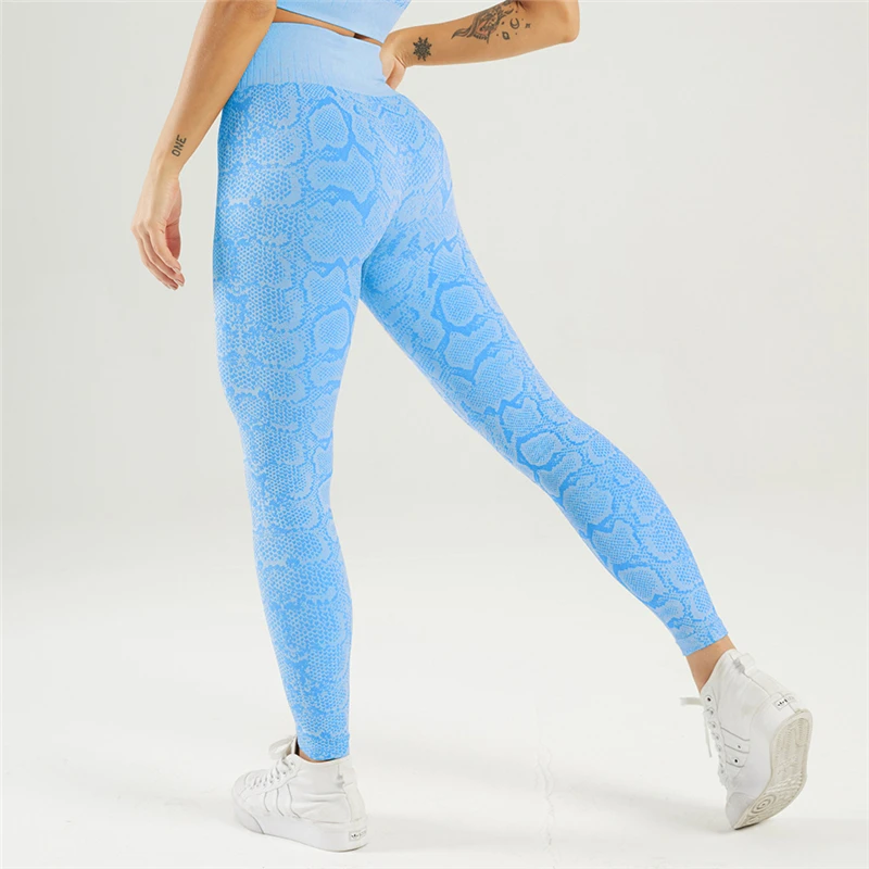  Fashion High Waisted Snake Print Leggings Streched Fitness Yoga Wear Legging With Custom Logo