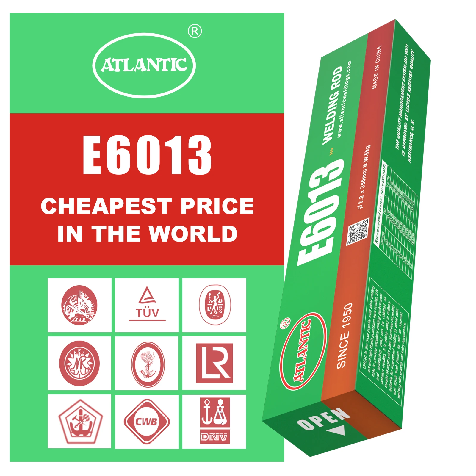 Atlantic Factory Price Welding Rod AWS Mild Steels Welding Rods Electrode E6013