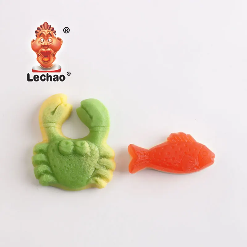 Крабовая рыба мультяшная форма OEM gummy candy заводская цена халяль оптом мягкий сладкий вкус Фруктовые Конфеты