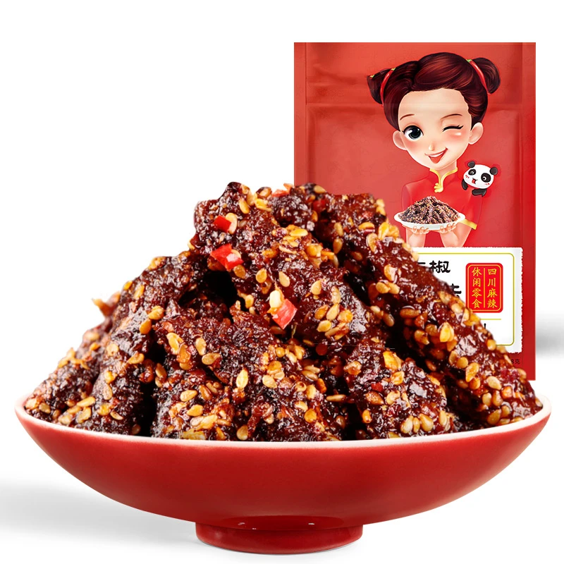 Hot&Spicy  beef jerky barbecue flavor 88g Chinese Wholesale Market Price Beef Jerky Processing Plant Spicy Dried Beef Jerky